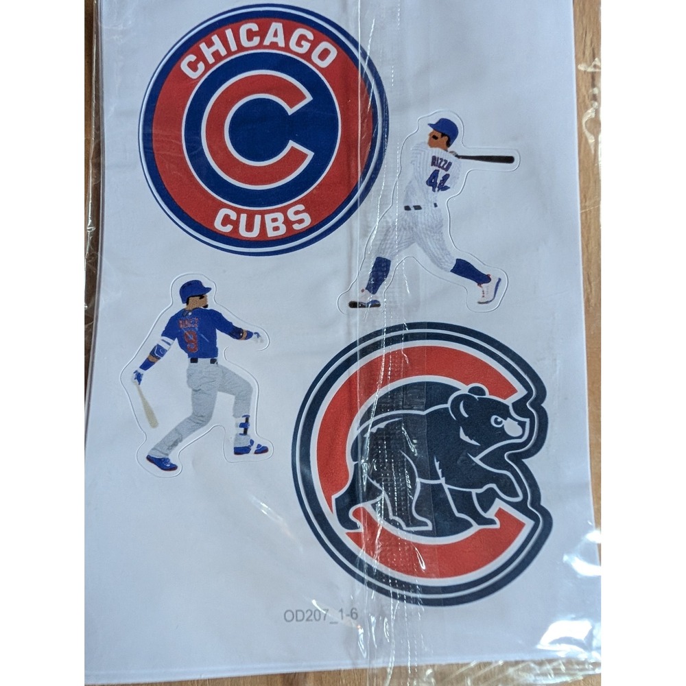 MLB Chicago Cubs Sticker Sheet Unisex OS Blue New Rizzo Baez Logos